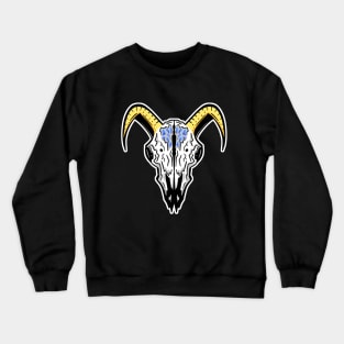 Rams Skull Illustration Mascot Blue Jewel Logo Crewneck Sweatshirt